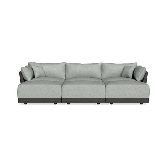 Modular Bondi Black 3-Seater Daybed Sofa Sectional in Spa | Classic Blend