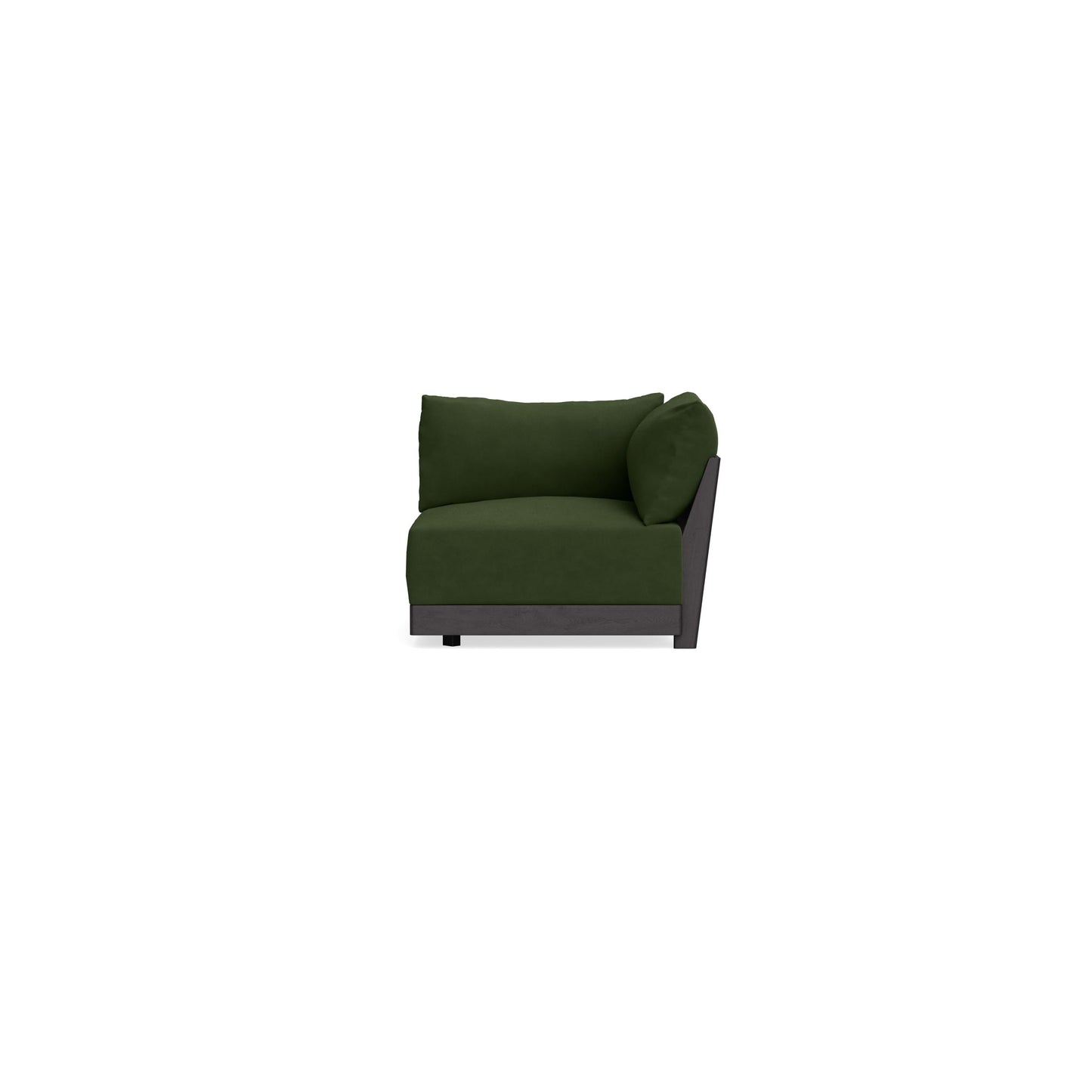 Modular Bondi Black Corner Chair in Tuscan Green | Memory Foam Blend