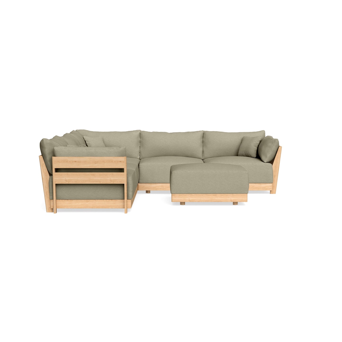 Slipcover Only - Modular Bondi 5-Seater Corner Sectional + Ottoman in Cappuccino
