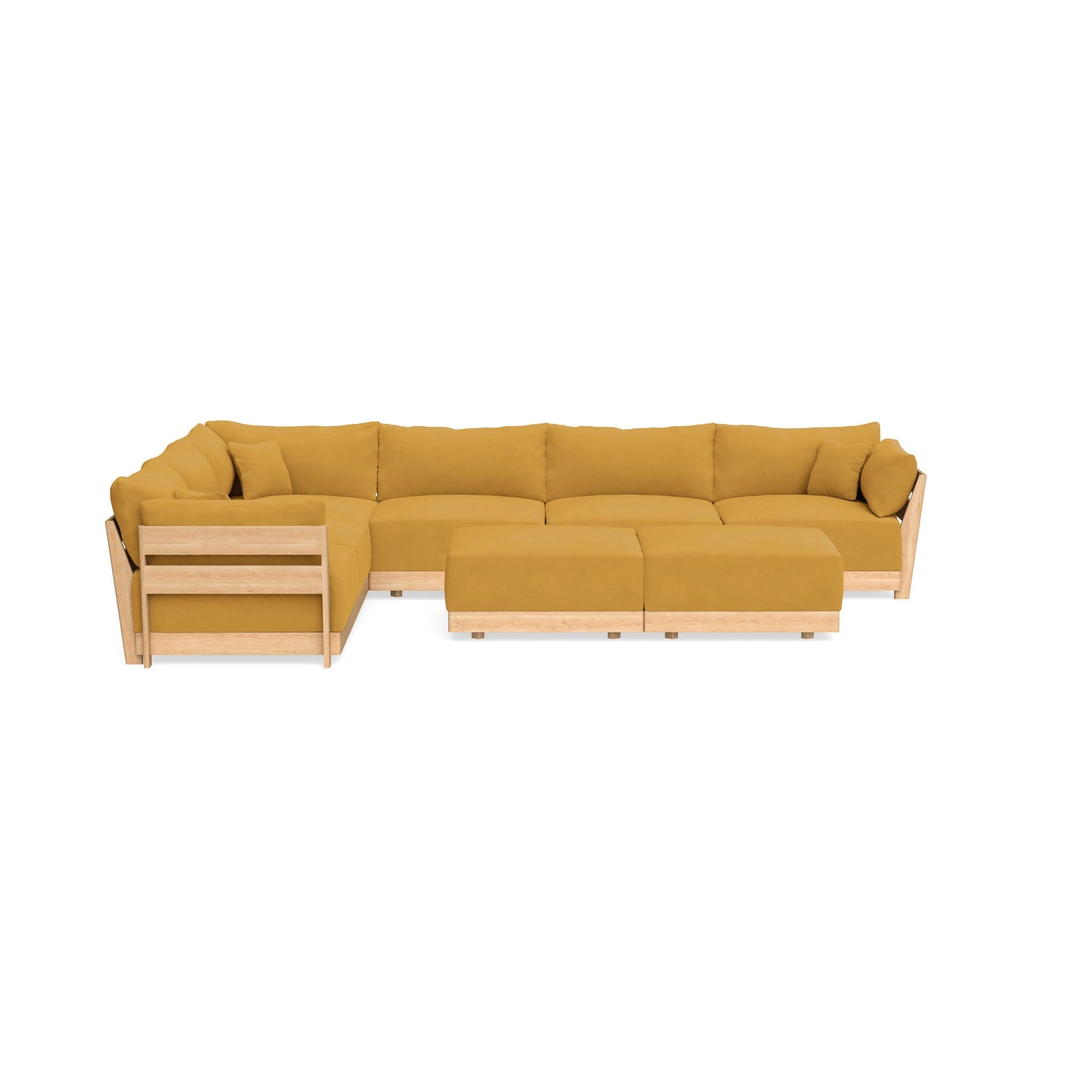Slipcover Only - Modular Bondi 6-Seater Corner Sectional + Bench Ottoman in Honey