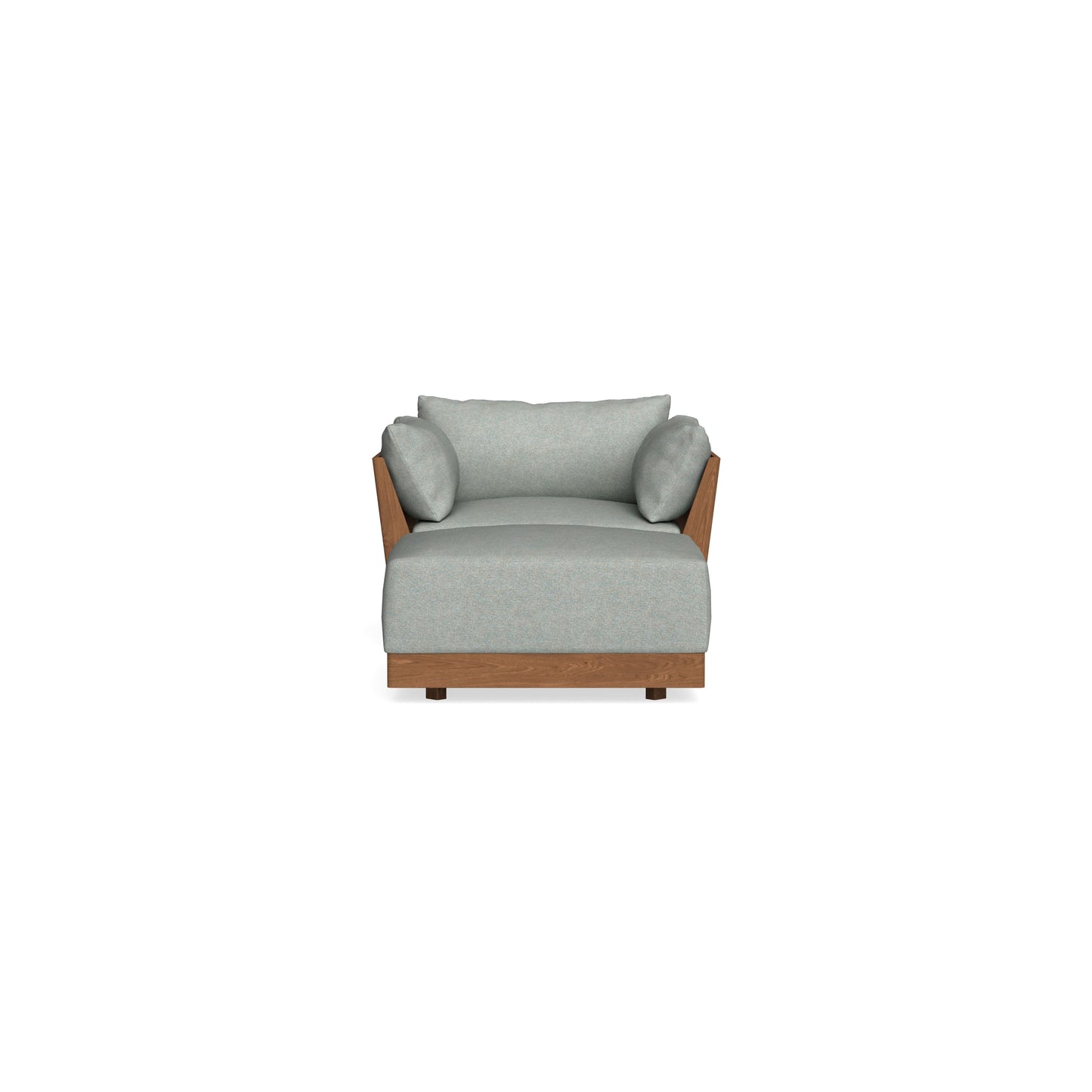 Modular Bondi Espresso Armchair + Ottoman in Spa | Memory Foam Blend
