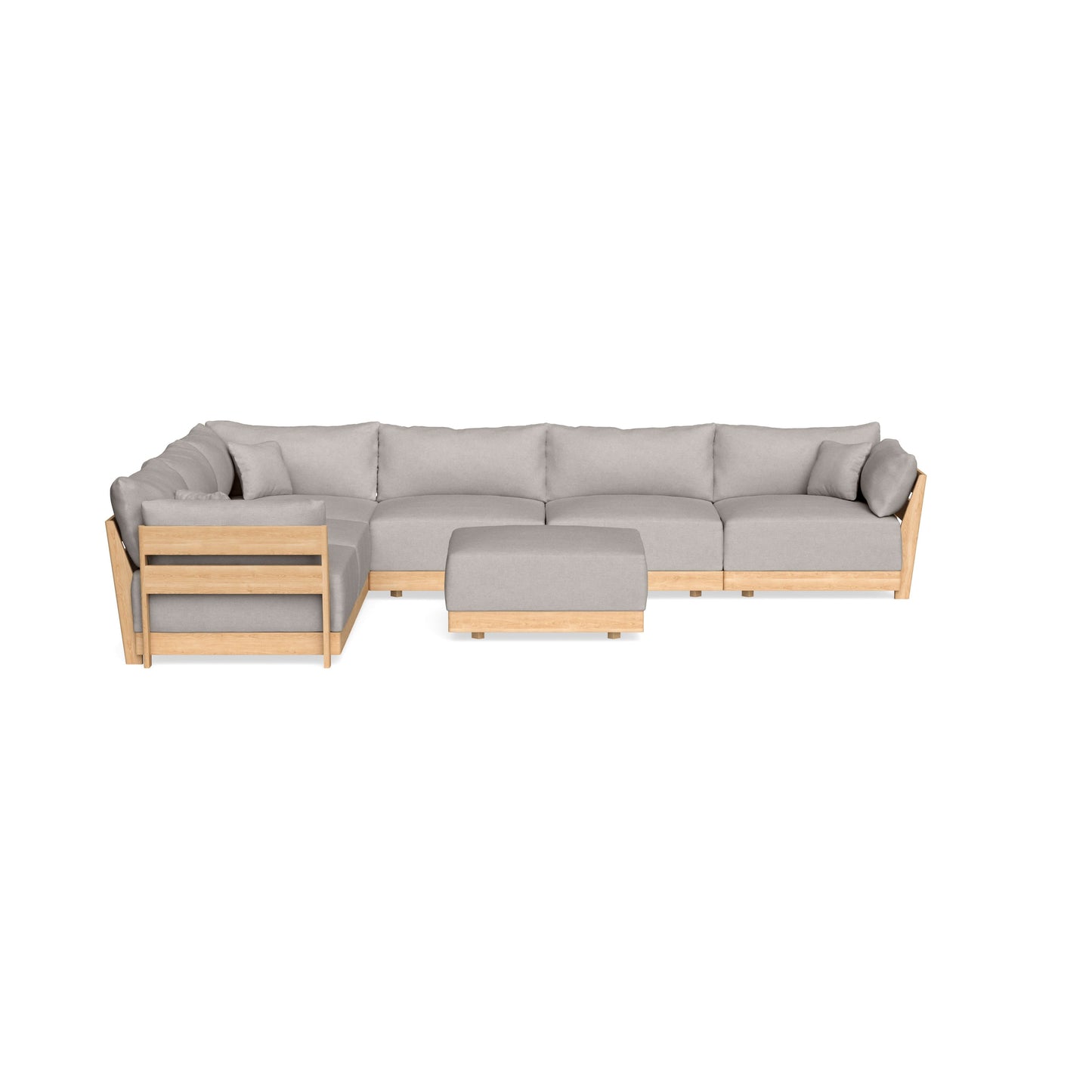 Slipcover Only - Modular Bondi 6-Seater Corner Sectional + Ottoman in Cloud