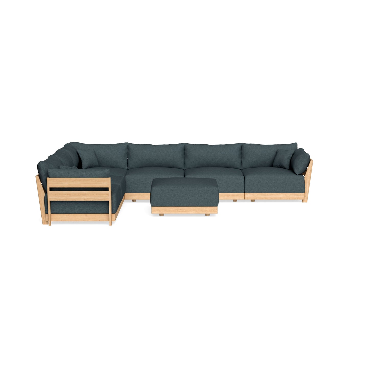 Slipcover Only - Modular Bondi 6-Seater Corner Sectional + Ottoman in Ocean Gray