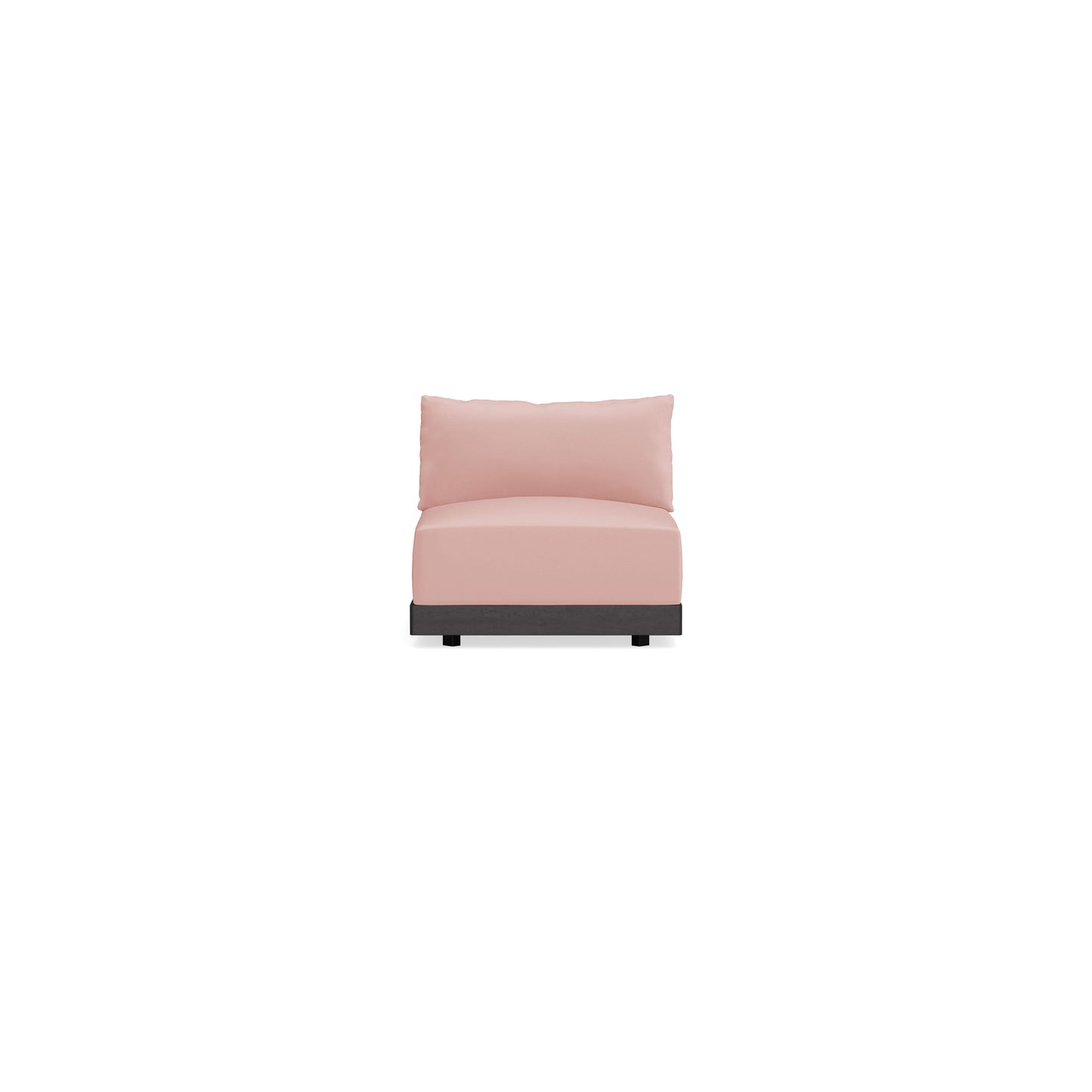 Modular Bondi Black Armless Chair in Powder Pink | Memory Foam Blend