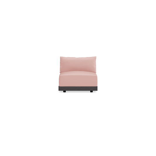 Modular Bondi Black Armless Chair in Powder Pink | Memory Foam Blend