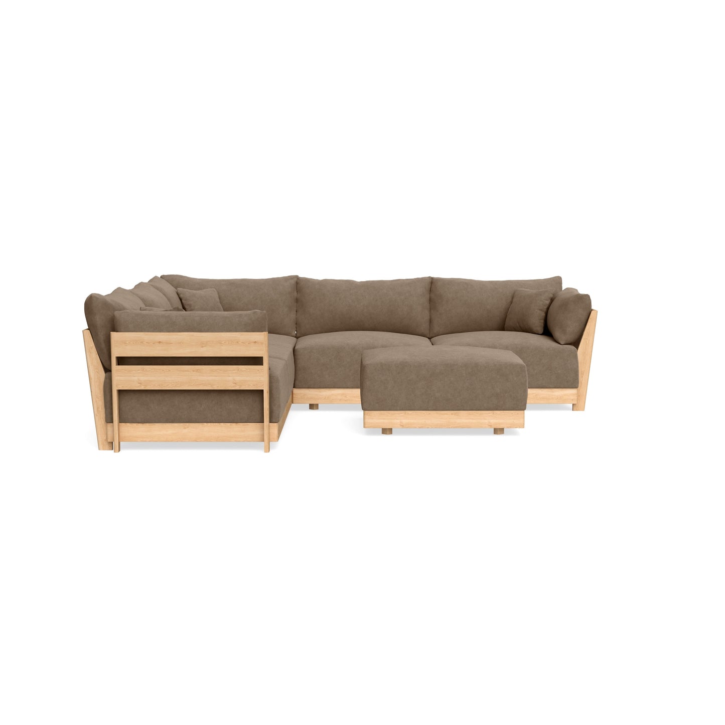 Slipcover Only - Modular Bondi 5-Seater Corner Sectional + Ottoman in Coffee