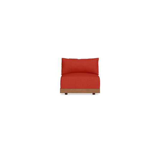 Modular Bondi Espresso Armless Chair in Cayenne | Memory Foam Blend