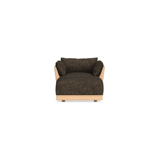 Modular Bondi Latte Armchair + Ottoman in Phantom | Classic Blend