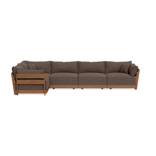 Modular Bondi Espresso 5-Seater L-Sectional in Chocolate | Classic Blend