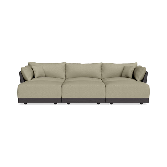 Modular Bondi Black 3-Seater Daybed Sofa Sectional in Cappuccino | Memory Foam Blend