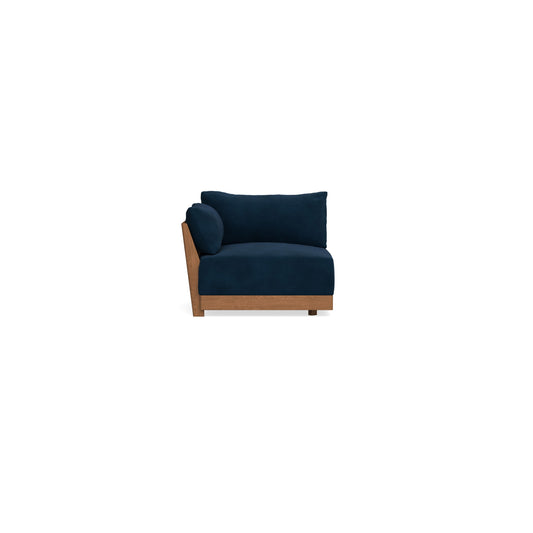 Modular Bondi Espresso End Chair in Royal Blue | Memory Foam Blend