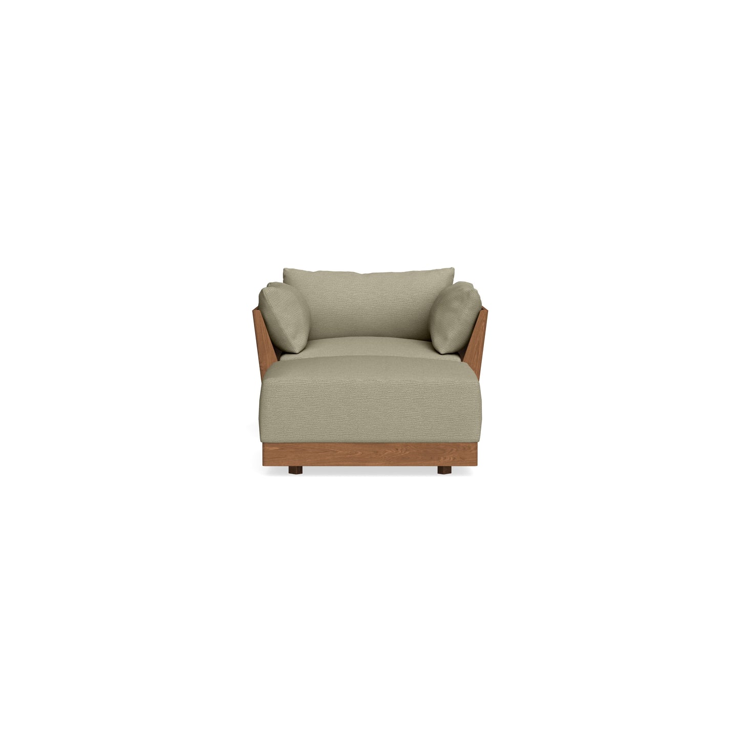 Modular Bondi Espresso Armchair + Ottoman in Cappuccino | Memory Foam Blend