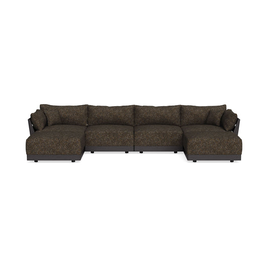 Modular Bondi Black 4-Seater U-Sectional in Phantom | Memory Foam Blend