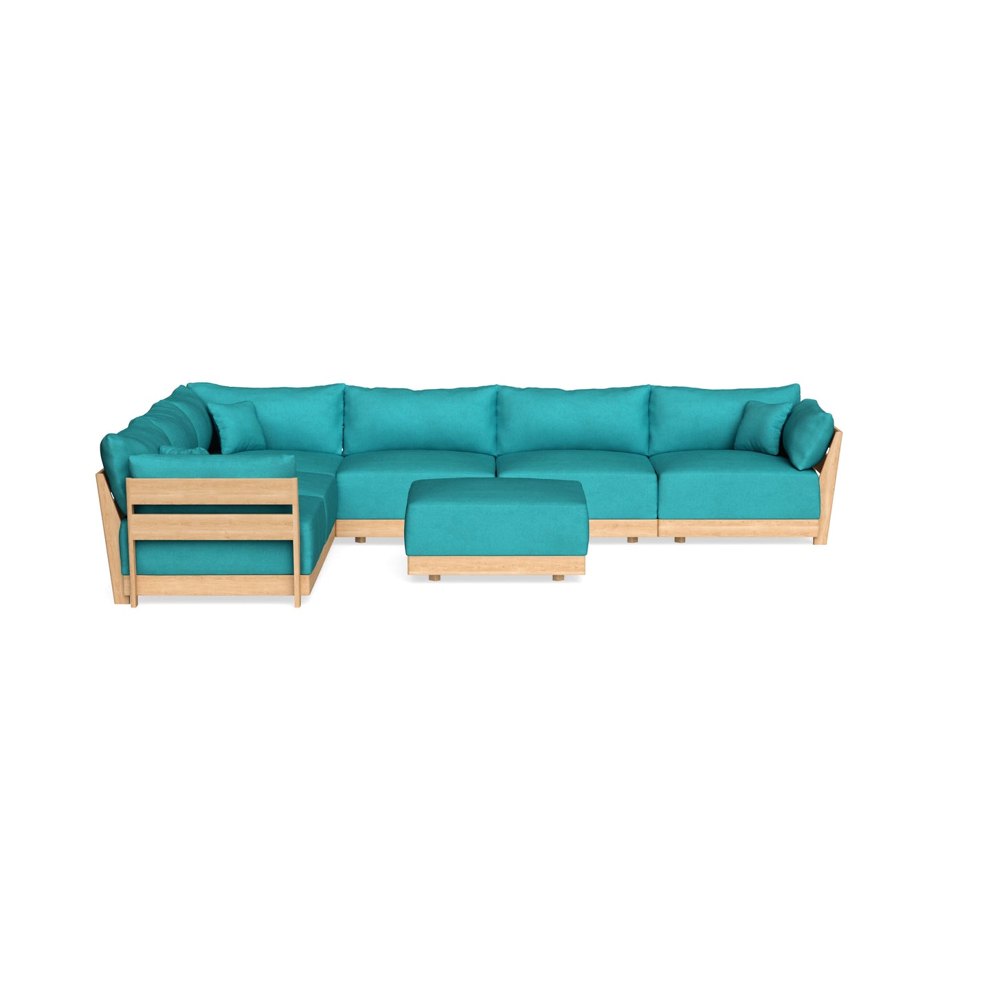 Slipcover Only - Modular Bondi 6-Seater Corner Sectional + Ottoman in Pool