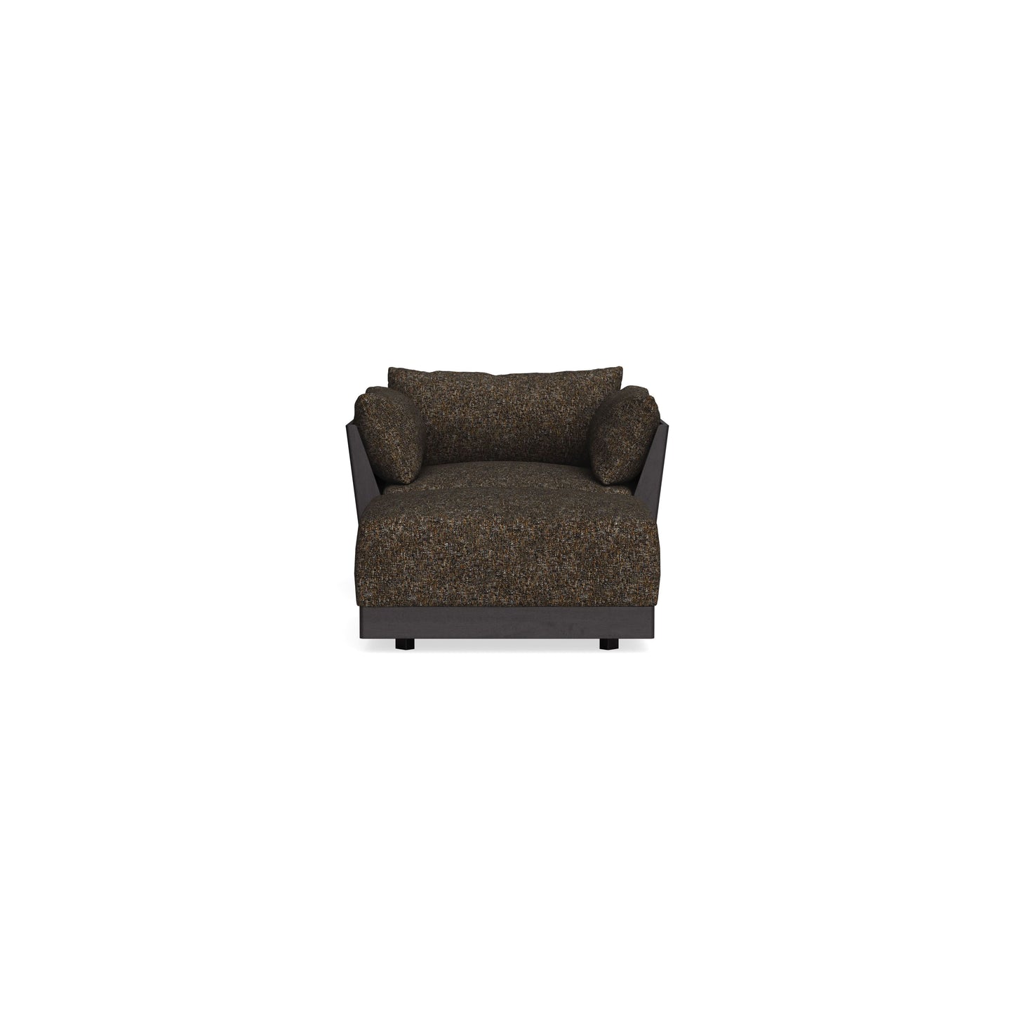 Modular Bondi Black Armchair + Ottoman in Phantom | Classic Blend