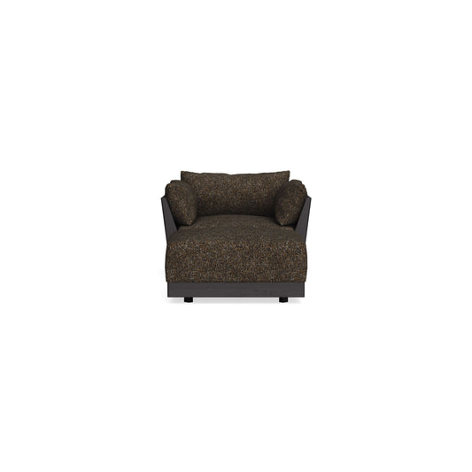Modular Bondi Black Armchair + Ottoman in Phantom | Classic Blend