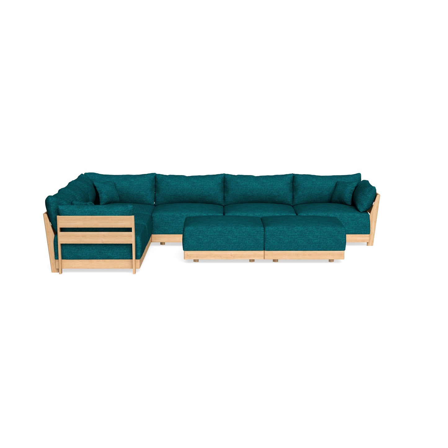 Slipcover Only - Modular Bondi 6-Seater Corner Sectional + Bench Ottoman in Marine Teal