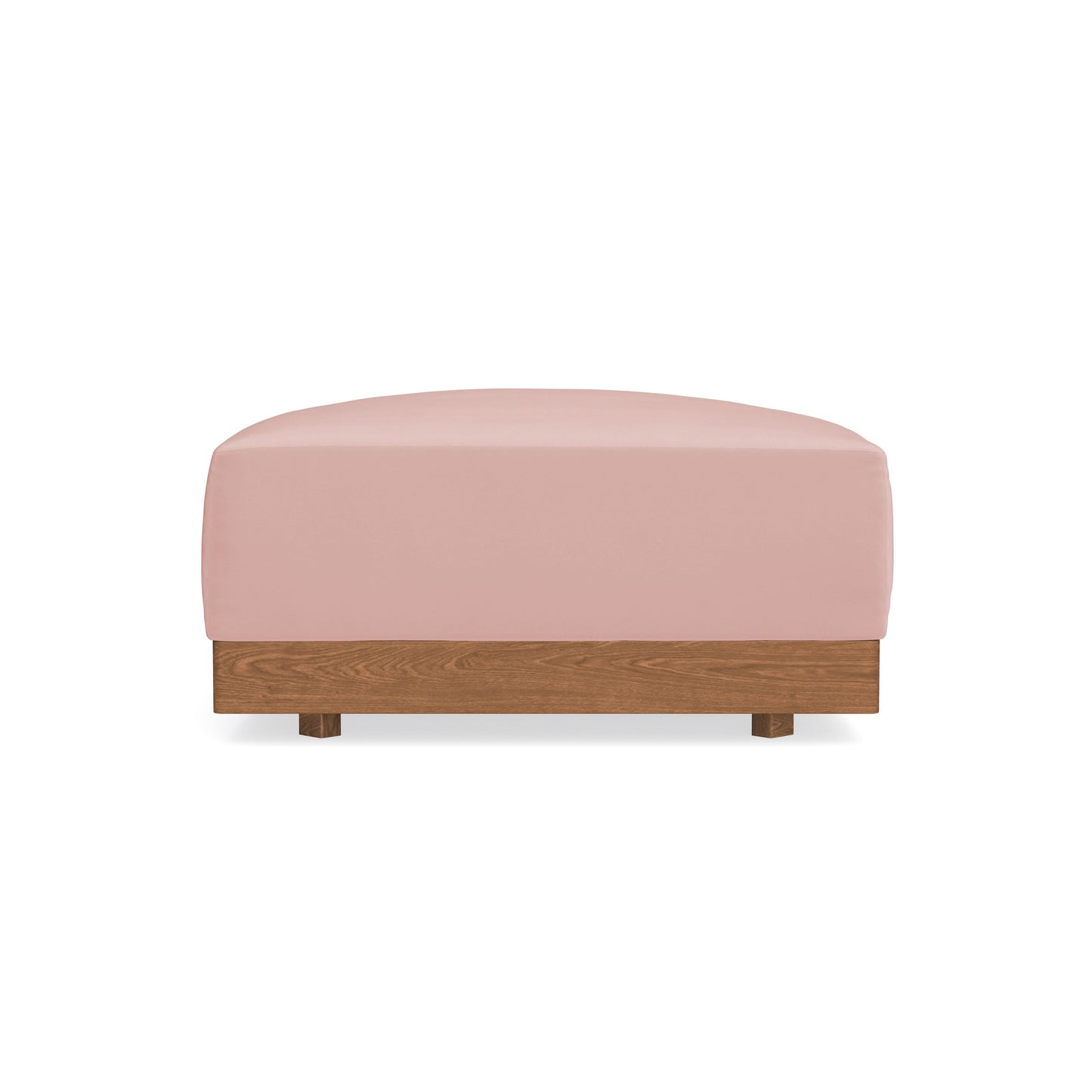 Modular Bondi Espresso Ottoman in Powder Pink | Memory Foam Blend