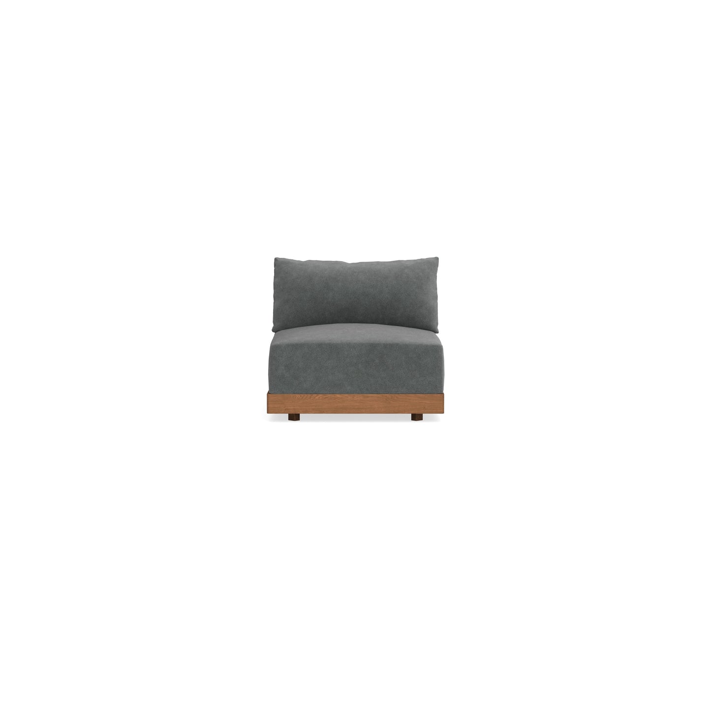 Modular Bondi Espresso Armless Chair in Chimney Gray | Memory Foam Blend