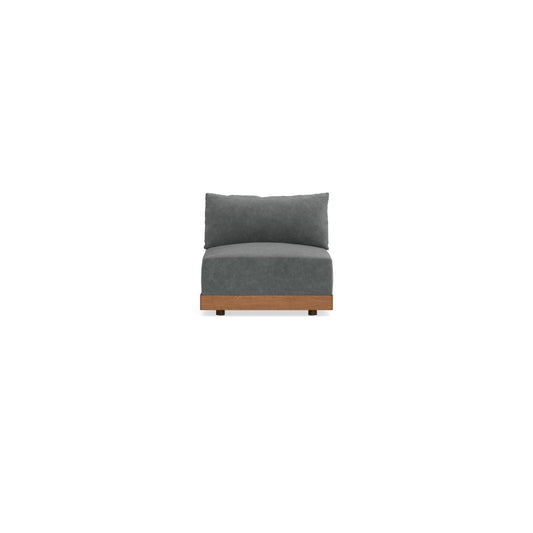Modular Bondi Espresso Armless Chair in Chimney Gray | Memory Foam Blend