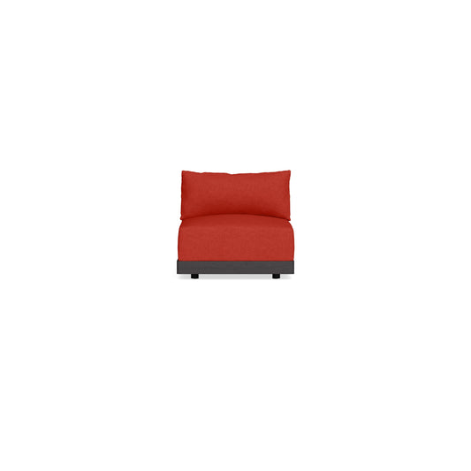 Modular Bondi Black Armless Chair in Cayenne | Memory Foam Blend