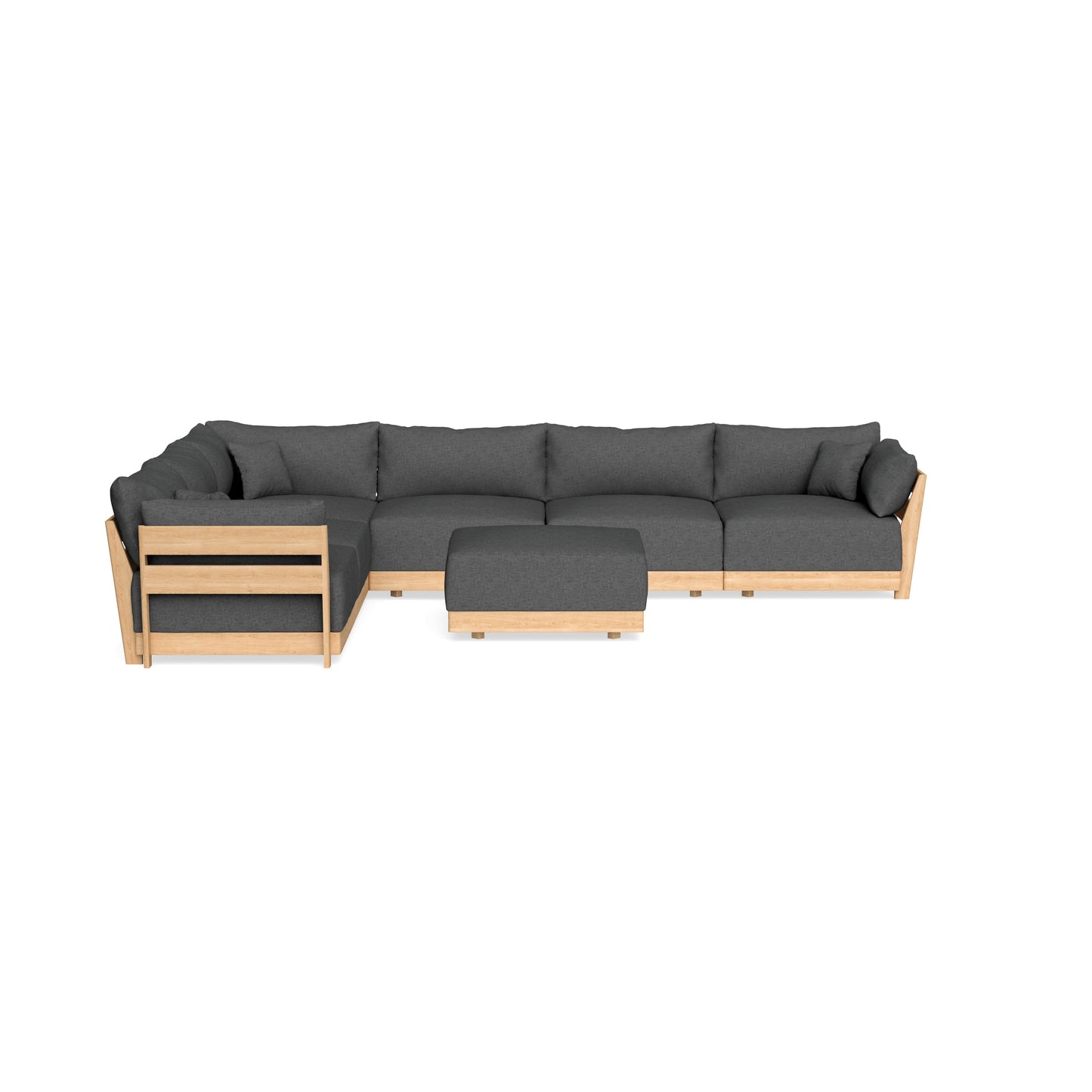 Slipcover Only - Modular Bondi 6-Seater Corner Sectional + Ottoman in Pebble