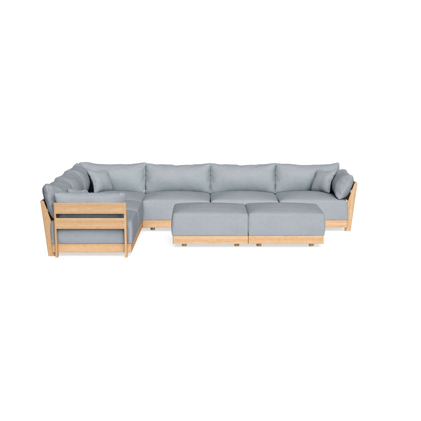 Slipcover Only - Modular Bondi 6-Seater Corner Sectional + Bench Ottoman in Ash