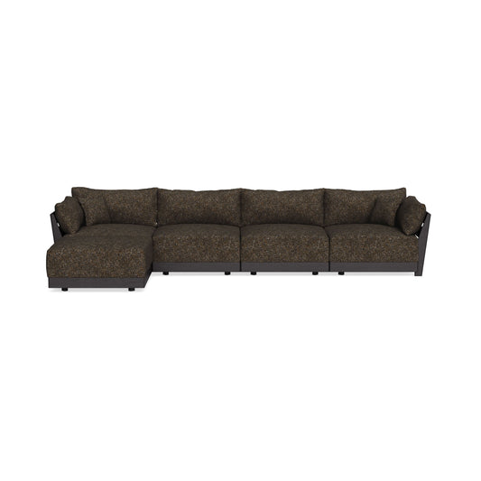 Modular Bondi Black 4-Seater Sectional in Phantom | Memory Foam Blend