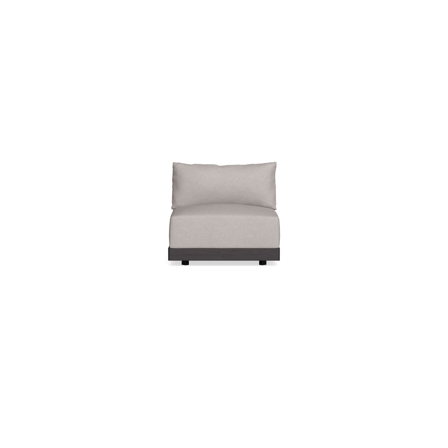 Modular Bondi Black Armless Chair in Cloud | Memory Foam Blend