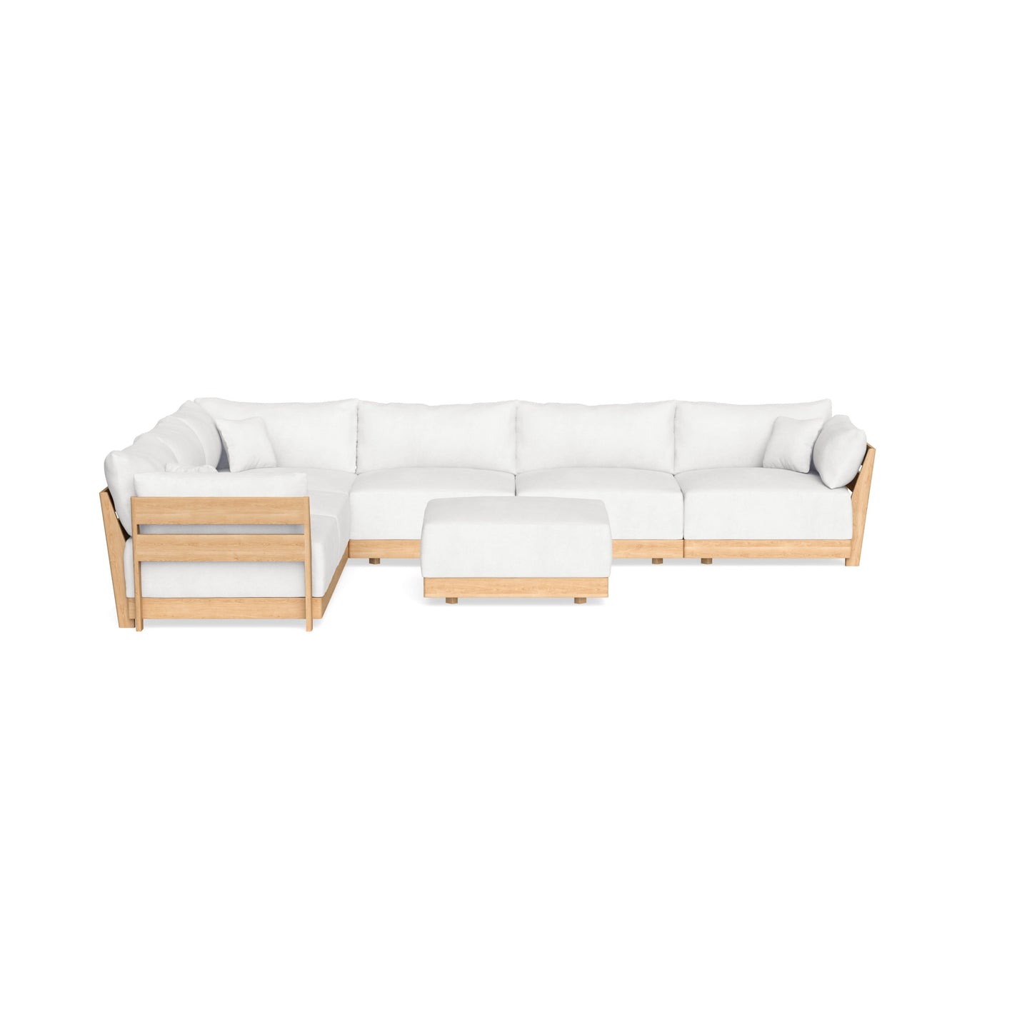 Slipcover Only - Modular Bondi 6-Seater Corner Sectional + Ottoman in Snow