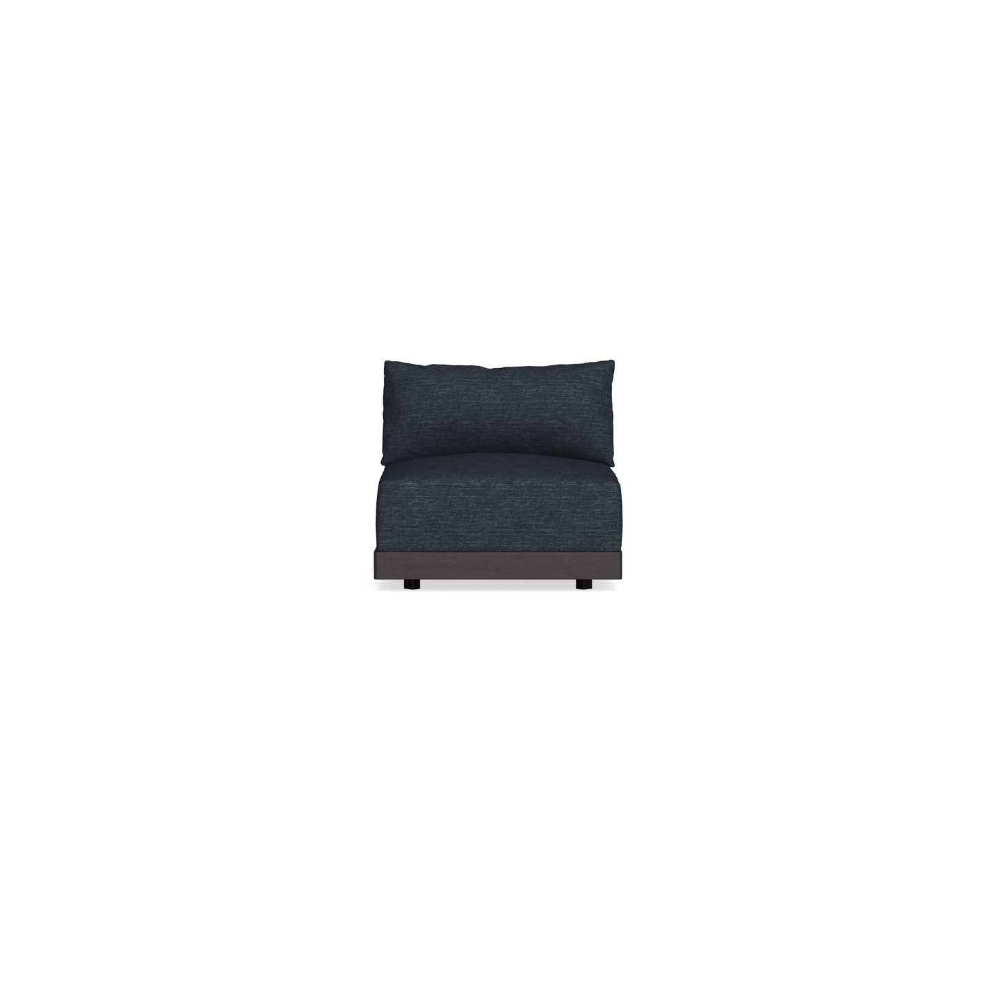 Modular Bondi Black Armless Chair in Baltic Blue | Memory Foam Blend
