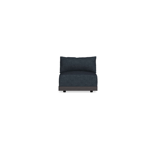 Modular Bondi Black Armless Chair in Baltic Blue | Memory Foam Blend