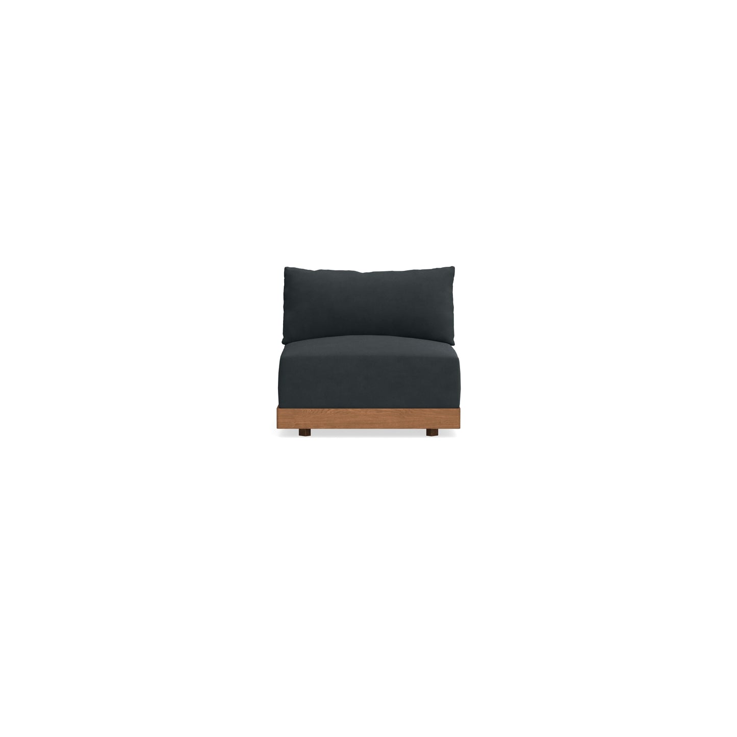 Modular Bondi Espresso Armless Chair in Obsidian | Memory Foam Blend