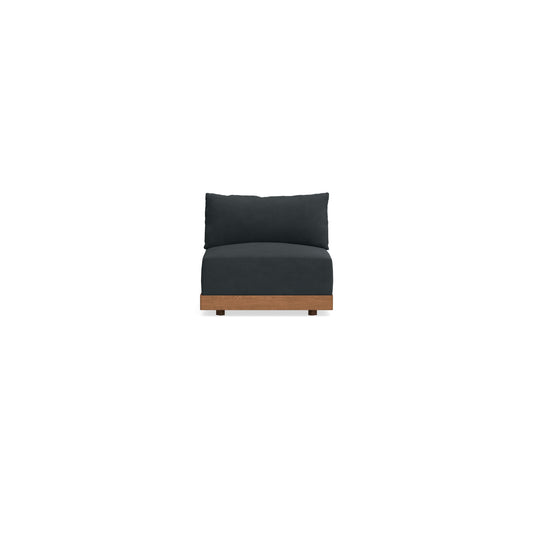 Modular Bondi Espresso Armless Chair in Obsidian | Memory Foam Blend