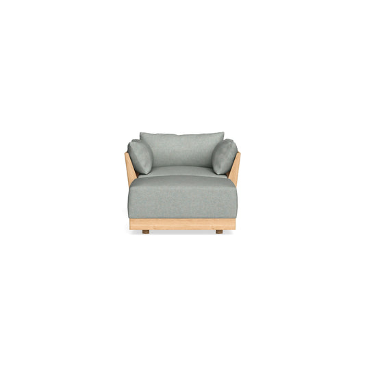Modular Bondi Latte Armchair + Ottoman in Spa | Classic Blend