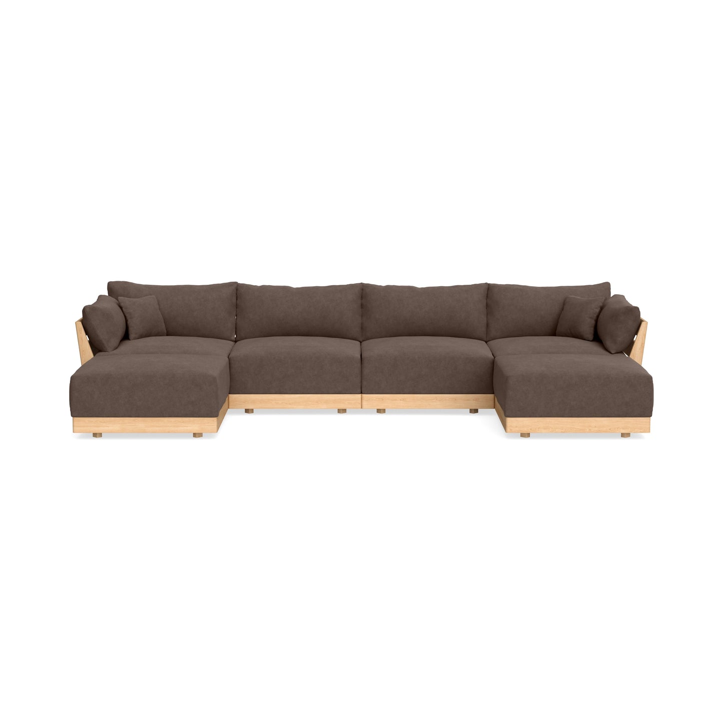 Modular Bondi Latte 4-Seater U-Sectional in Chocolate | Memory Foam Blend