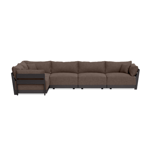 Modular Bondi Black 5-Seater L-Sectional in Chocolate | Classic Blend