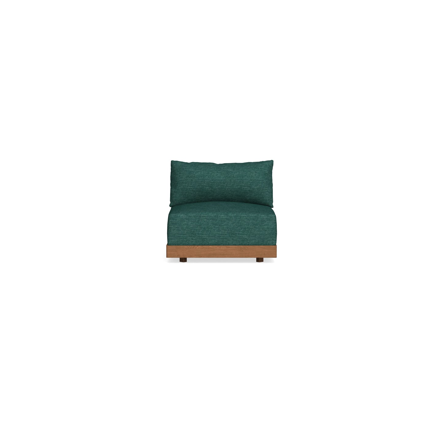 Modular Bondi Espresso Armless Chair in Forest Green | Memory Foam Blend