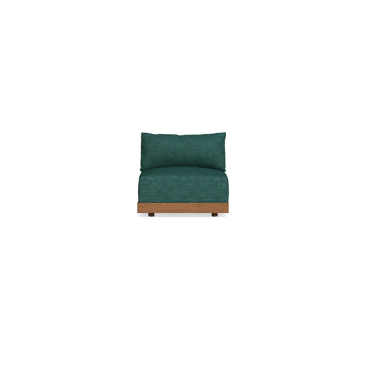 Modular Bondi Espresso Armless Chair in Forest Green | Memory Foam Blend