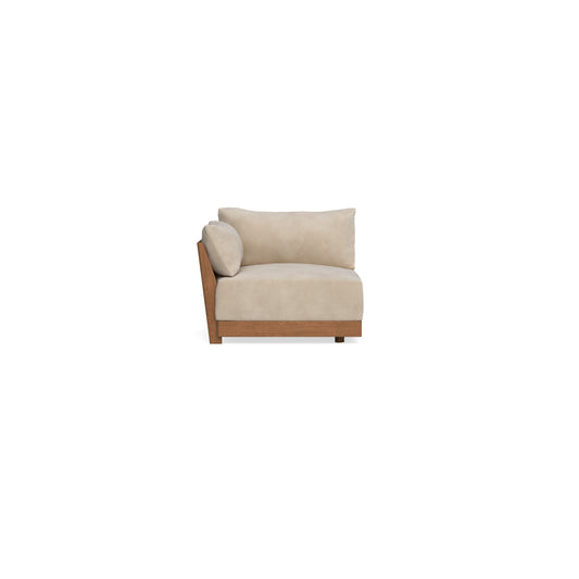 Modular Bondi Espresso End Chair in Oyster | Memory Foam Blend