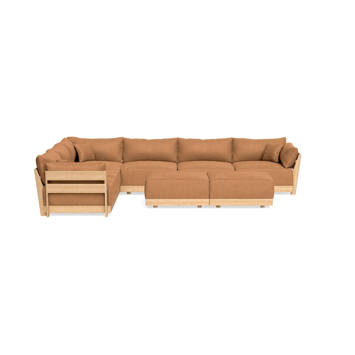 Slipcover Only - Modular Bondi 6-Seater Corner Sectional + Bench Ottoman in Cheddar