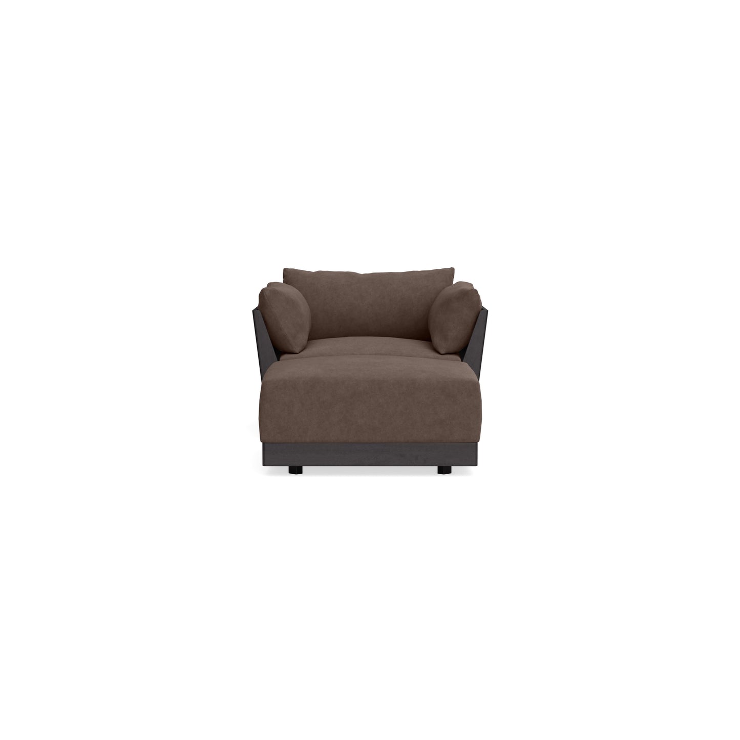 Modular Bondi Black Armchair + Ottoman in Chocolate | Classic Blend