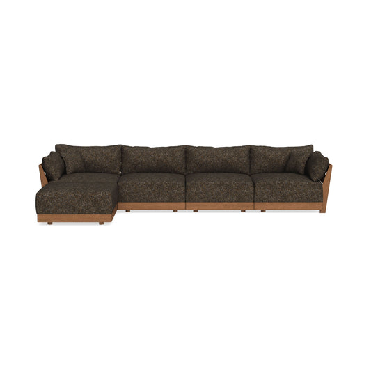 Modular Bondi Espresso 4-Seater Sectional in Phantom | Memory Foam Blend