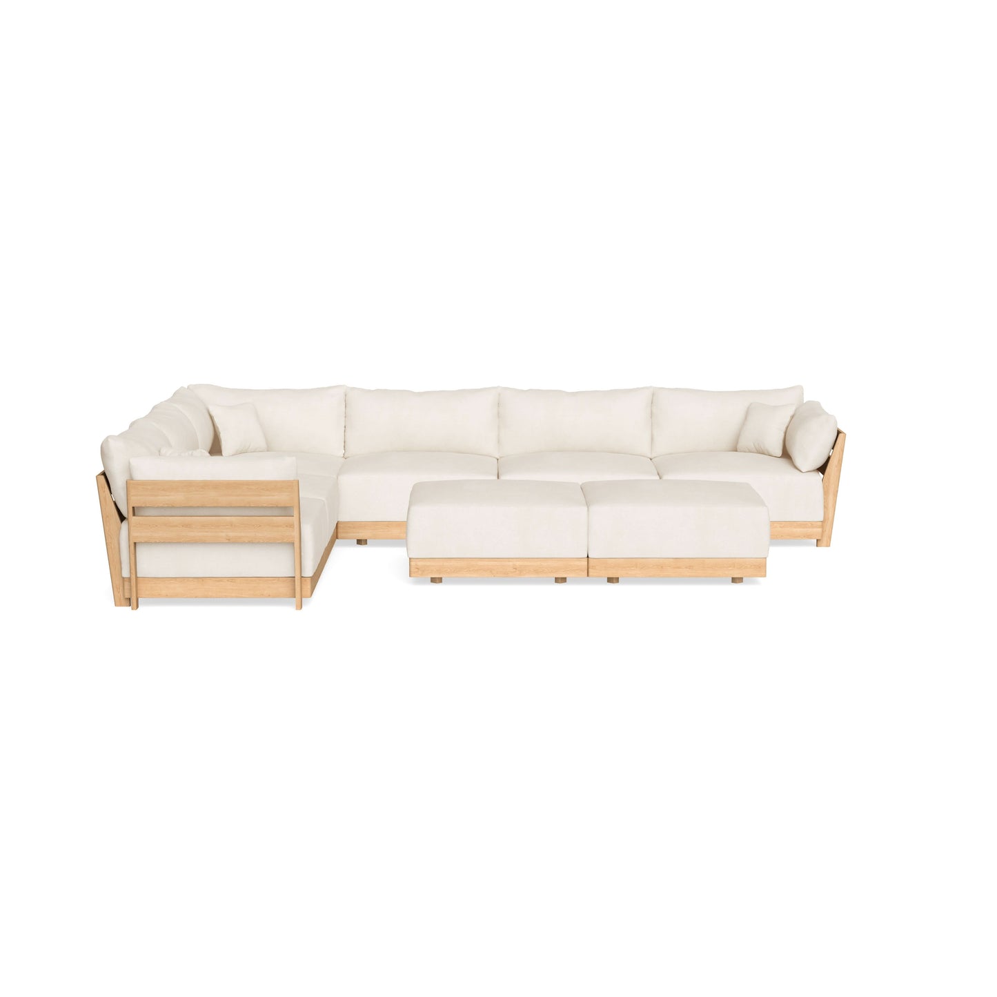 Slipcover Only - Modular Bondi 6-Seater Corner Sectional + Bench Ottoman in Powder