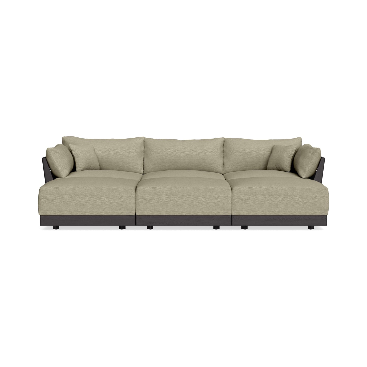 Modular Bondi Black 3-Seater Daybed Sofa Sectional in Cappuccino | Classic Blend