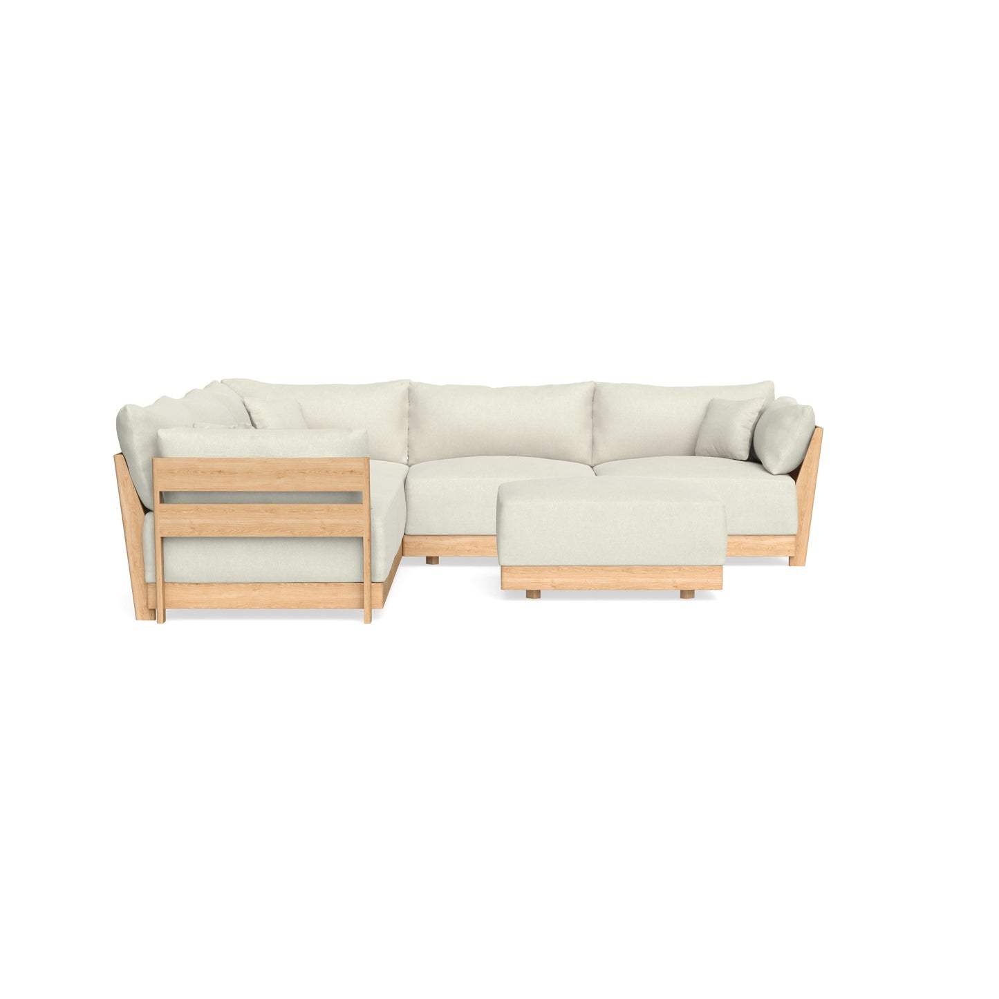 Slipcover Only - Modular Bondi 5-Seater Corner Sectional + Ottoman in Eggshell