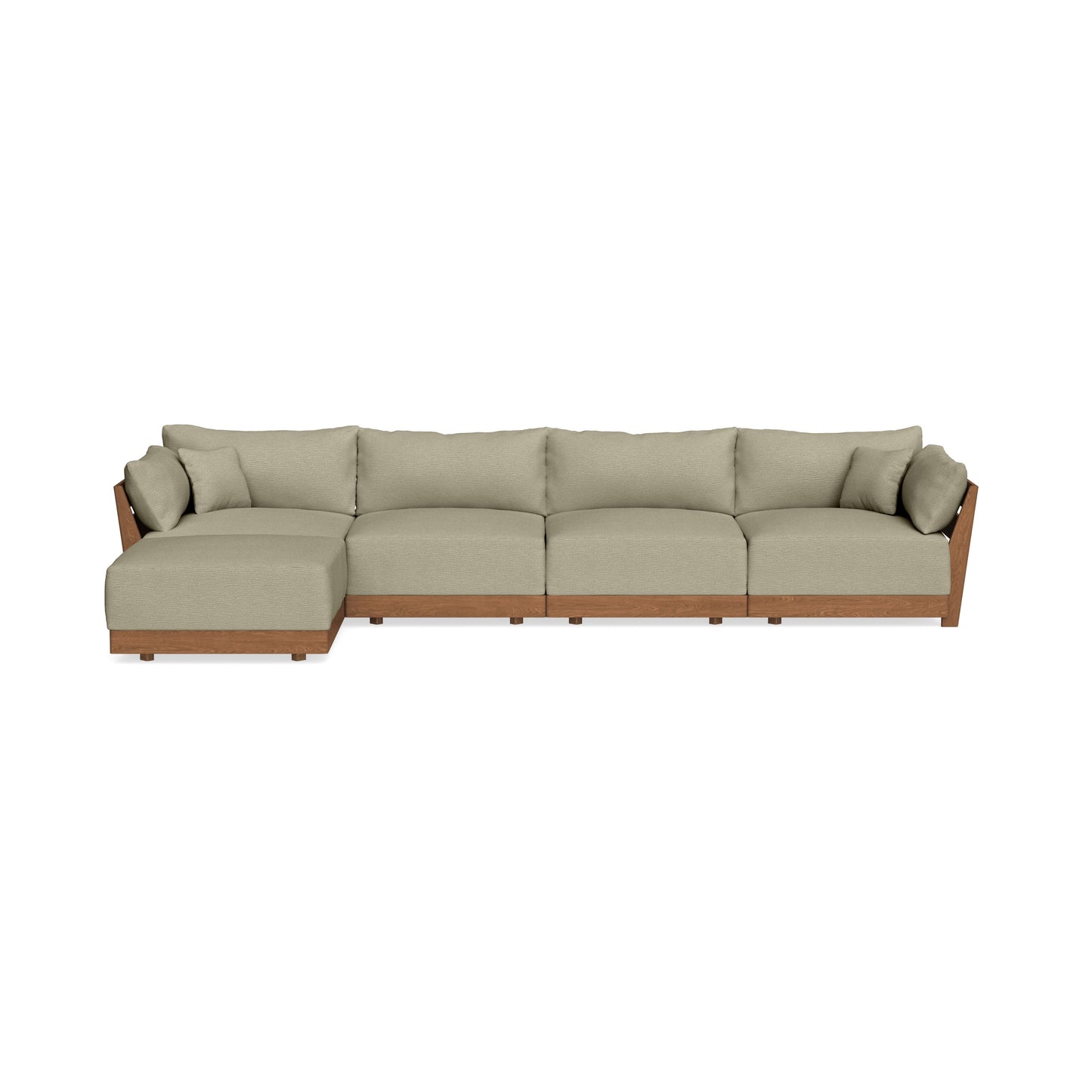 Modular Bondi Espresso 4-Seater Sectional in Cappuccino | Memory Foam Blend