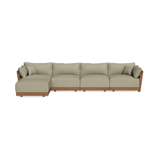Modular Bondi Espresso 4-Seater Sectional in Cappuccino | Memory Foam Blend