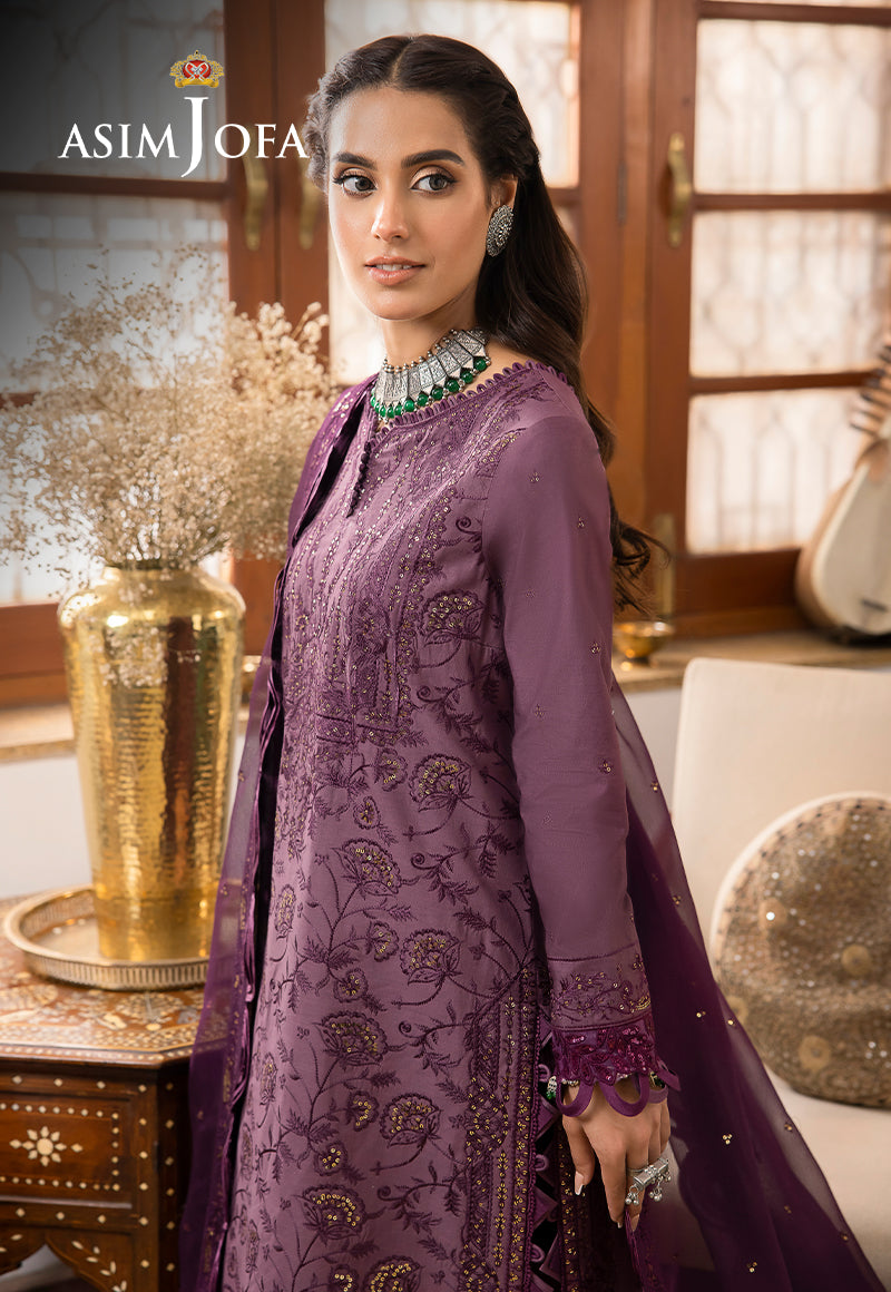 AJSW-06 EMBROIDERED LAWN SILK 3 PCS