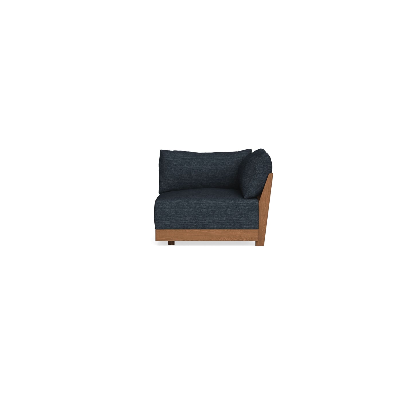 Modular Bondi Espresso Corner Chair in Baltic Blue | Memory Foam Blend